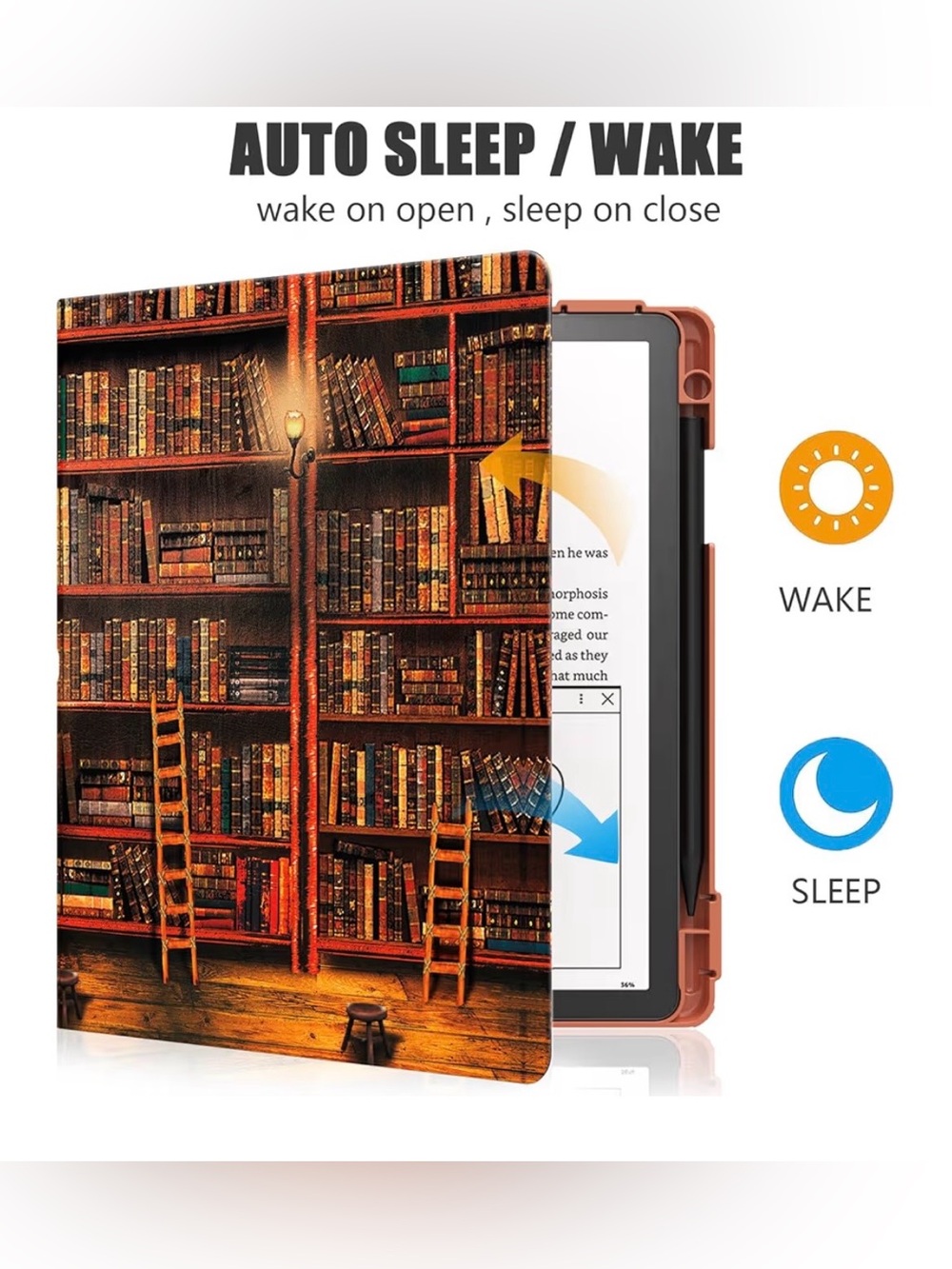 Library Design Case for Kindle - Picture 3 of 10